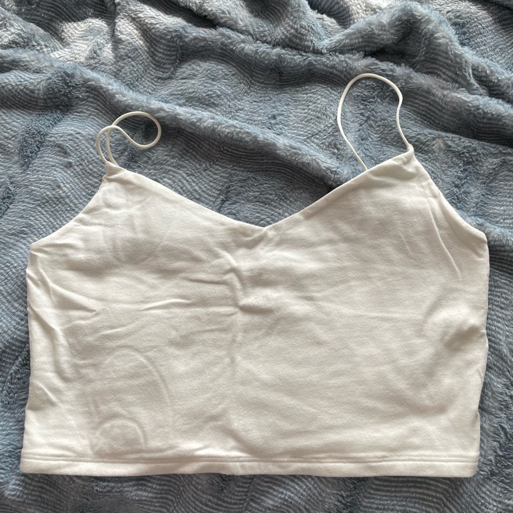 White Semi Cropped Cami